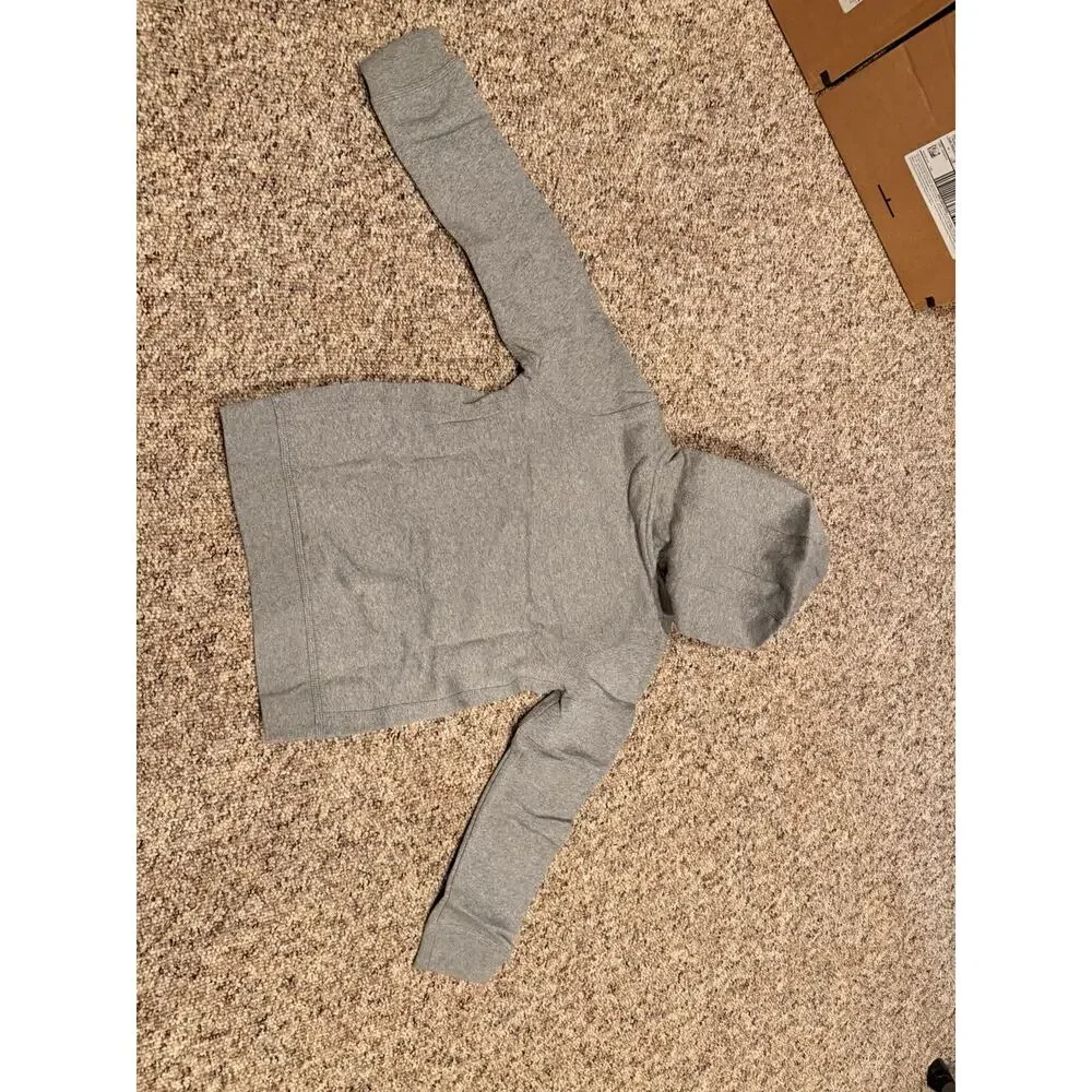Nike Hoodie Boy Small Gray Pullover Fleece Swoosh Logo BV3757-091 Sweatshirt Kid